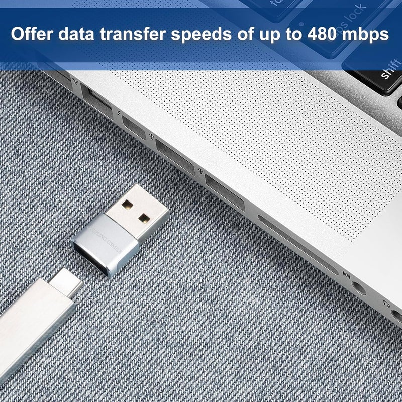 COUPLING USMILE USB to USB C Adapter 4 packs for iPhone Fast Charging, Transfer and Type C OTG convert. USBC to A Compatible with iPhone 16 16e 15 Plus Pro Max,iPad Pro Air 4 Mini 6 almost USB devices - Image 2